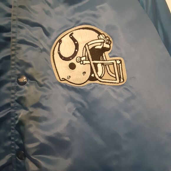 Vtg Indianapolis Colts Chalk Line Mens XL Back Arch Satin Bomber Jacket READ - Picture 3 of 10